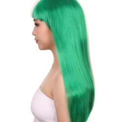 FLAGWIGS Nigeria Flag Sport Party Long Bob Wig | National Pride White Green Long Wig | Premium Breathable Capless Cap Women's 11 FLAGWIGS Nigeria Flag Sport Party Long Bob Wig | National Pride White Green Long Wig | Premium Breathable Capless Cap Women's