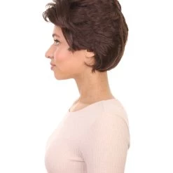 HPO Womens Short Adult Wig | Brown Vintage Wigs | Premium Breathable Capless Cap 11 HPO Womens Short Adult Wig | Brown Vintage Wigs | Premium Breathable Capless Cap