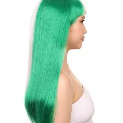 FLAGWIGS Nigeria Flag Sport Party Long Bob Wig | National Pride White Green Long Wig | Premium Breathable Capless Cap Women's 13 FLAGWIGS Nigeria Flag Sport Party Long Bob Wig | National Pride White Green Long Wig | Premium Breathable Capless Cap Women's
