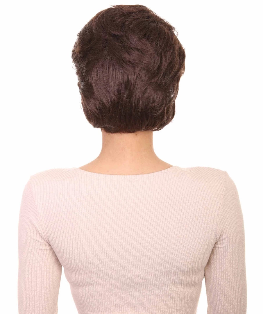 HPO Womens Short Adult Wig | Brown Vintage Wigs | Premium Breathable Capless Cap 4 HPO Womens Short Adult Wig | Brown Vintage Wigs | Premium Breathable Capless Cap