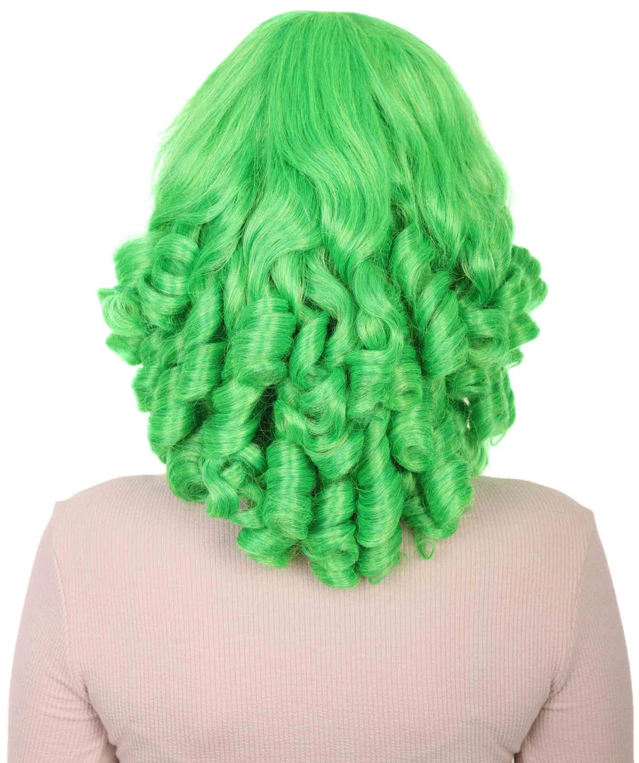HPO Womens 18th Century Colonial Lady Curly Neon Green Historical Wig | Premium Breathable Capless Cap Women's 11 HPO Womens 18th Century Colonial Lady Curly Neon Green Historical Wig | Premium Breathable Capless Cap Women's