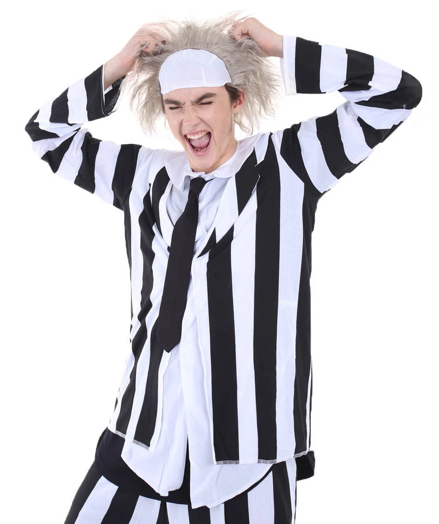 HPO Adult Men's Beetlejuice Costume | Black & White Halloween Costume 2 HPO Adult Men's Beetlejuice Costume | Black & White Halloween Costume