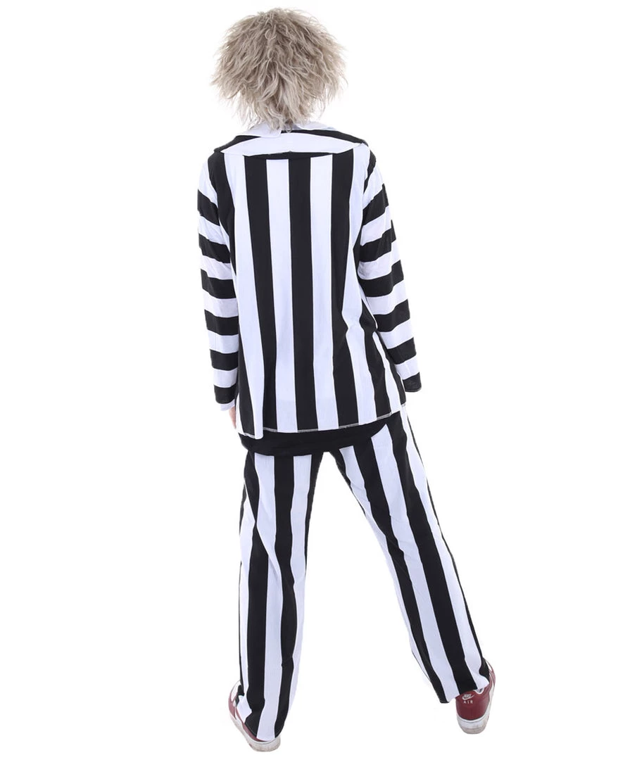 HPO Adult Men's Beetlejuice Costume | Black & White Halloween Costume 4 HPO Adult Men's Beetlejuice Costume | Black & White Halloween Costume