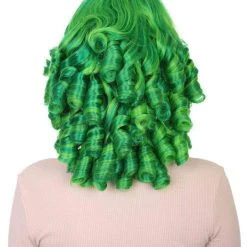 HPO Womens 18th Century Colonial Lady Curly Neon Green Historical Wig | Premium Breathable Capless Cap Women's 19 HPO Womens 18th Century Colonial Lady Curly Neon Green Historical Wig | Premium Breathable Capless Cap Women's