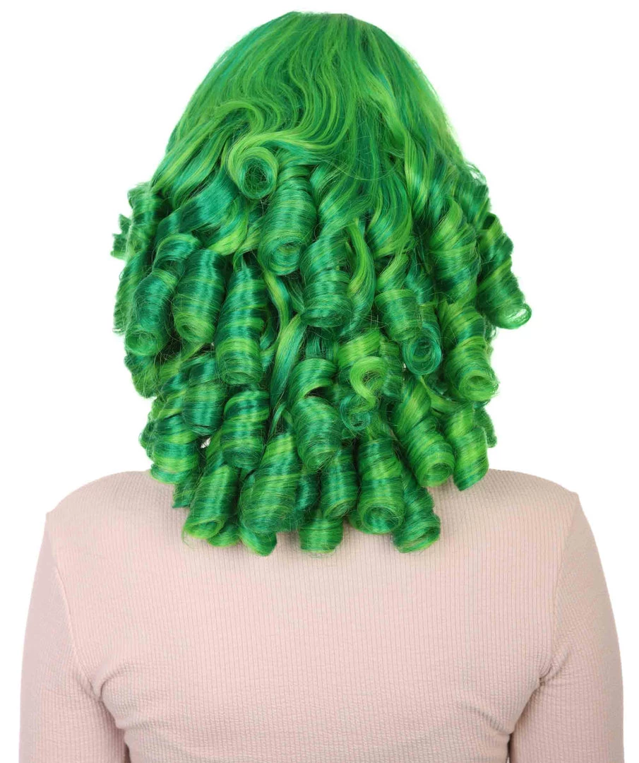 HPO Womens 18th Century Colonial Lady Curly Neon Green Historical Wig | Premium Breathable Capless Cap Women's 4 HPO Womens 18th Century Colonial Lady Curly Neon Green Historical Wig | Premium Breathable Capless Cap Women's