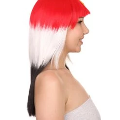 FLAGWIGS Egypt Flag Sport Party Long Bob Wig | Mid Eastern Traditional Halloween Wig | Premium Breathable Capless Cap