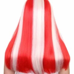 FLAGWIGS Women's Denmark Flag Sport Party Long Bob Wig | National Pride Cosplay Halloween Wig | Premium Breathable Capless Cap 12 FLAGWIGS Women's Denmark Flag Sport Party Long Bob Wig | National Pride Cosplay Halloween Wig | Premium Breathable Capless Cap