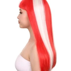 FLAGWIGS Women's Denmark Flag Sport Party Long Bob Wig | National Pride Cosplay Halloween Wig | Premium Breathable Capless Cap 11 FLAGWIGS Women's Denmark Flag Sport Party Long Bob Wig | National Pride Cosplay Halloween Wig | Premium Breathable Capless Cap