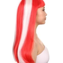 FLAGWIGS Women's Denmark Flag Sport Party Long Bob Wig | National Pride Cosplay Halloween Wig | Premium Breathable Capless Cap 13 FLAGWIGS Women's Denmark Flag Sport Party Long Bob Wig | National Pride Cosplay Halloween Wig | Premium Breathable Capless Cap
