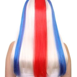 FLAGWIGS Women's Costa Rica Flag Sport Party Long Bob Wig | Premium Breathable Capless Cap 12 FLAGWIGS Women's Costa Rica Flag Sport Party Long Bob Wig | Premium Breathable Capless Cap