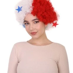 FLAGWIGS Panama Flag Sport Afro Wig | National Pride Super Size Jumbo Wig Women's