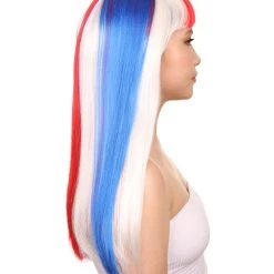 FLAGWIGS Women's Costa Rica Flag Sport Party Long Bob Wig | Premium Breathable Capless Cap 13 FLAGWIGS Women's Costa Rica Flag Sport Party Long Bob Wig | Premium Breathable Capless Cap