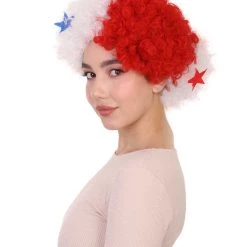 FLAGWIGS Panama Flag Sport Afro Wig | National Pride Super Size Jumbo Wig Women's