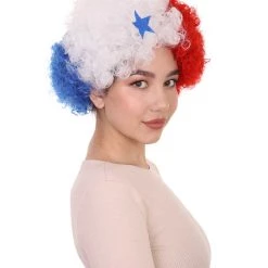 FLAGWIGS Panama Flag Sport Afro Wig | National Pride Super Size Jumbo Wig Women's