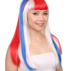 FLAGWIGS Women's Costa Rica Flag Sport Party Long Bob Wig | Premium Breathable Capless Cap 14 FLAGWIGS Women's Costa Rica Flag Sport Party Long Bob Wig | Premium Breathable Capless Cap
