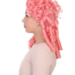 HPO Women Colonial Historical Wigs | Pink Cosplay Halloween Wigs | Premium Breahable Capless Cap 11 HPO Women Colonial Historical Wigs | Pink Cosplay Halloween Wigs | Premium Breahable Capless Cap