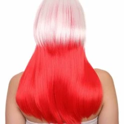 FLAGWIGS Poland Flag Sport Party Long Bob Wig | White Red National Pride Wig | Premium Breathable Capless Cap
