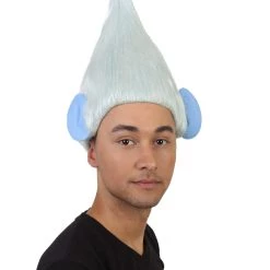HPO Silver Troll With Ears | Pointy Silver Fairy Wig | Premium Halloween Wig SALE