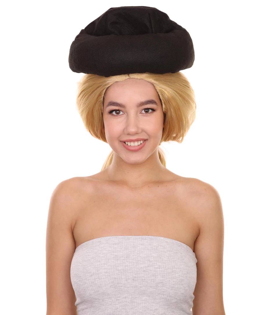 HPO Early Man Goona With Hat Wig | Blond TV/Movie Fancy Cosplay Halloween Wig | Premium Breathable Capless Cap Women's 2 HPO Early Man Goona With Hat Wig | Blond TV/Movie Fancy Cosplay Halloween Wig | Premium Breathable Capless Cap Women's