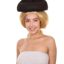 HPO Early Man Goona With Hat Wig | Blond TV/Movie Fancy Cosplay Halloween Wig | Premium Breathable Capless Cap Women's