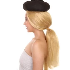 HPO Early Man Goona With Hat Wig | Blond TV/Movie Fancy Cosplay Halloween Wig | Premium Breathable Capless Cap Women's 13 HPO Early Man Goona With Hat Wig | Blond TV/Movie Fancy Cosplay Halloween Wig | Premium Breathable Capless Cap Women's