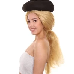 HPO Early Man Goona With Hat Wig | Blond TV/Movie Fancy Cosplay Halloween Wig | Premium Breathable Capless Cap Women's 12 HPO Early Man Goona With Hat Wig | Blond TV/Movie Fancy Cosplay Halloween Wig | Premium Breathable Capless Cap Women's