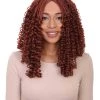 HPO Womens 18th Century Colonial Lady Curly Wig | Auburn Historical Wig | Premium Breathable Capless Cap