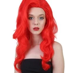 HPO Men's Beauty Womens Wig | Tv/Movie Red Layered Long Wig | Premium Breathable Capless Cap