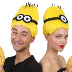 HPO Animation Yellow Mens Wig | Short Yellow Cosplay Wig | Premium Breathable Capless Cap Men's