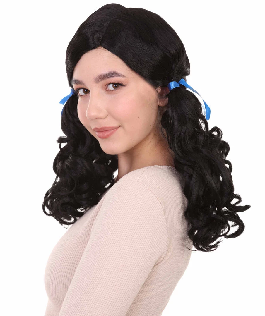 HPO Womens Farm Girl Wig | Traditional Cowgirl Colonial Character Halloween Wig | Premium Breathable Capless Cap Women's 3 HPO Womens Farm Girl Wig | Traditional Cowgirl Colonial Character Halloween Wig | Premium Breathable Capless Cap Women's