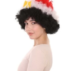 FLAGWIGS Egypt Flag Sport Afro Wig | Mid Eastern Play Event Halloween Wig Women's