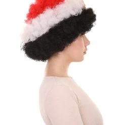FLAGWIGS Egypt Flag Sport Afro Wig | Mid Eastern Play Event Halloween Wig Women's