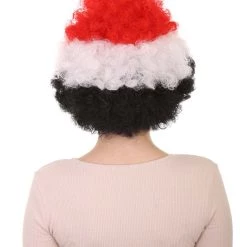 FLAGWIGS Egypt Flag Sport Afro Wig | Mid Eastern Play Event Halloween Wig Women's