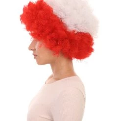 FLAGWIGS Poland Flag Sport Afro Halloween Wig Women's