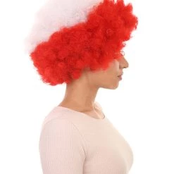 FLAGWIGS Poland Flag Sport Afro Halloween Wig Women's