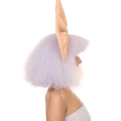 Adult Women's 14" Inch Medium Length Halloween Cosplay Two Tone Super Group Wig With Bow, Synthetic Soft Fiber Hair, Perfect For Your Next Festival Or Party! | HPO 12 Adult Women's 14