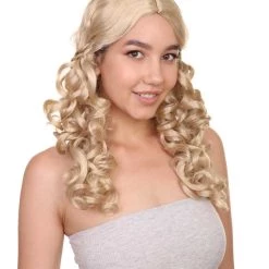 HPO Men's Medieval Princess Womens Wig | TV/Movie Blond Royal Wig | Premium Breathable Capless Cap 14 HPO Men's Medieval Princess Womens Wig | TV/Movie Blond Royal Wig | Premium Breathable Capless Cap