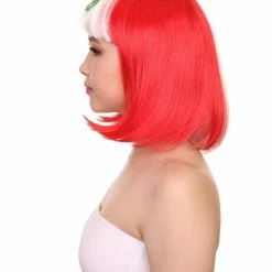 FLAGWIGS Peru Flag Sport Party Bob Wig | National Pride White Red Wig | Premium Breathable Capless Cap 11 FLAGWIGS Peru Flag Sport Party Bob Wig | National Pride White Red Wig | Premium Breathable Capless Cap