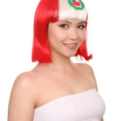 FLAGWIGS Peru Flag Sport Party Bob Wig | National Pride White Red Wig | Premium Breathable Capless Cap 14 FLAGWIGS Peru Flag Sport Party Bob Wig | National Pride White Red Wig | Premium Breathable Capless Cap