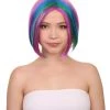 HPO Men's Short Rainbow Womens Wig | Bob Party Ready Fancy Cosplay Halloween Wig | Premium Breathable Capless Cap