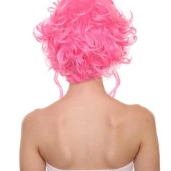 Adult Women's 21" Inch Long Length Wavy Halloween Pink Buffant Drag Queen Wig, Synthetic Soft Fiber Hair, Perfect For Your Next Convention And Group Anime Party! | HPO 12 Adult Women's 21