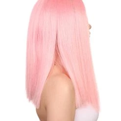 HPO Glamorous Pink Womens Wig | Stright Medium Fancy Cosplay Halloween Wig | Premium Breathable Capless Cap