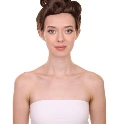 HPO Women's Womens Missy Mistress Brown Wig | TV/Movie Wigs | Premium Breathable Capless Cap