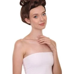 HPO Women's Womens Missy Mistress Brown Wig | TV/Movie Wigs | Premium Breathable Capless Cap