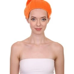 HPO Womens Orange Ponytail Wig | TV/Movie Wigs | Premium Breathable Capless Cap