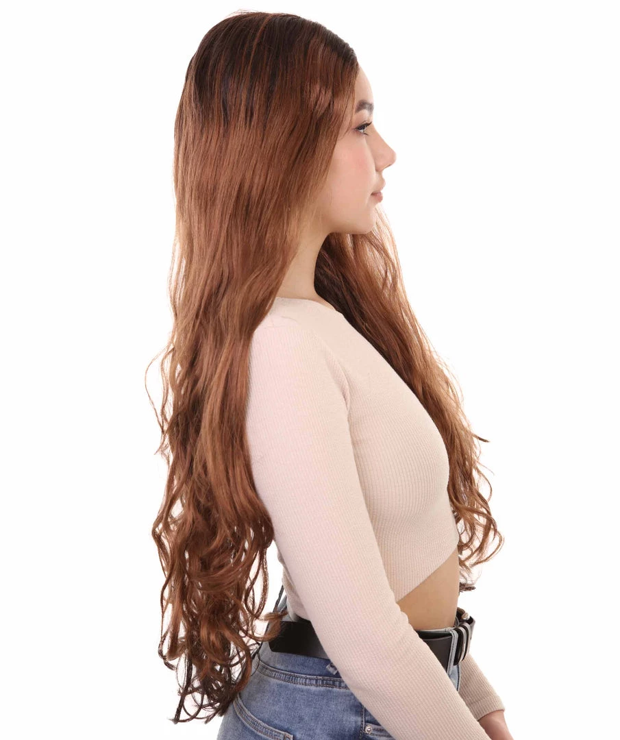 HPO Native American Bride Womens Wig | Long Brown Blonde Fancy Cosplay Halloween Wig | Premium Breathable Capless Cap 5 HPO Native American Bride Womens Wig | Long Brown Blonde Fancy Cosplay Halloween Wig | Premium Breathable Capless Cap