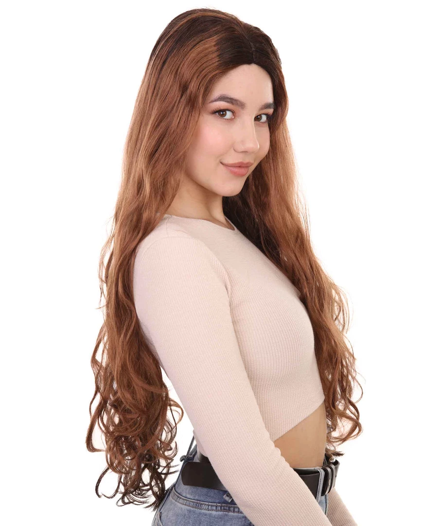 HPO Native American Bride Womens Wig | Long Brown Blonde Fancy Cosplay Halloween Wig | Premium Breathable Capless Cap 6 HPO Native American Bride Womens Wig | Long Brown Blonde Fancy Cosplay Halloween Wig | Premium Breathable Capless Cap