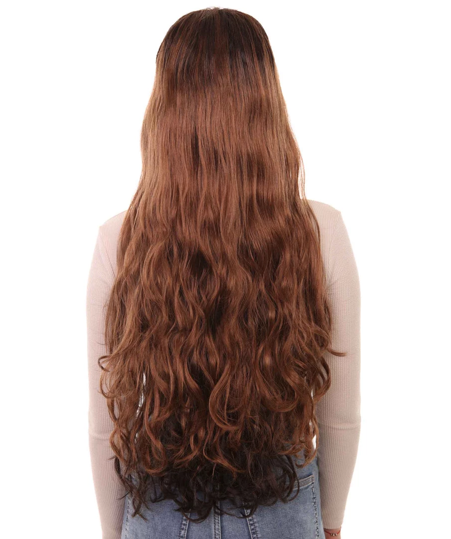 HPO Native American Bride Womens Wig | Long Brown Blonde Fancy Cosplay Halloween Wig | Premium Breathable Capless Cap 4 HPO Native American Bride Womens Wig | Long Brown Blonde Fancy Cosplay Halloween Wig | Premium Breathable Capless Cap