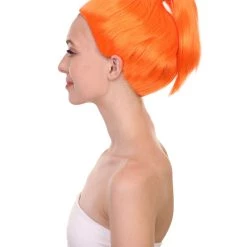 HPO Womens Orange Ponytail Wig | TV/Movie Wigs | Premium Breathable Capless Cap 11 HPO Womens Orange Ponytail Wig | TV/Movie Wigs | Premium Breathable Capless Cap