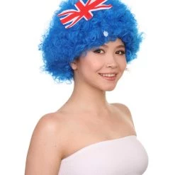 FLAGWIGS Australia Flag Sport Afro Wig | Premium Breathable Capless Cap Women's